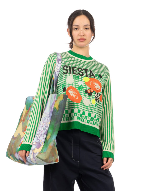 Henrik Vibskov | Siesta Knit Roundneck Green Siesta Fruit - Concrete