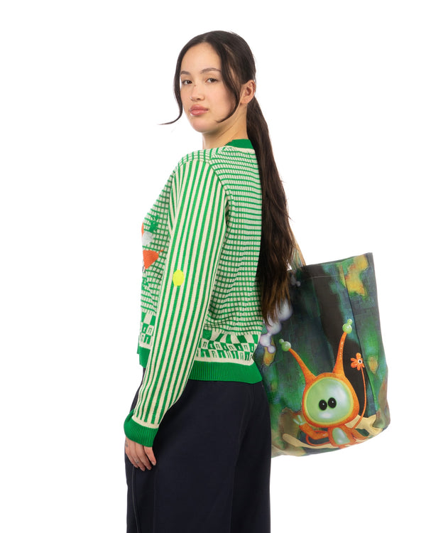 Henrik Vibskov | Siesta Knit Roundneck Green Siesta Fruit - Concrete