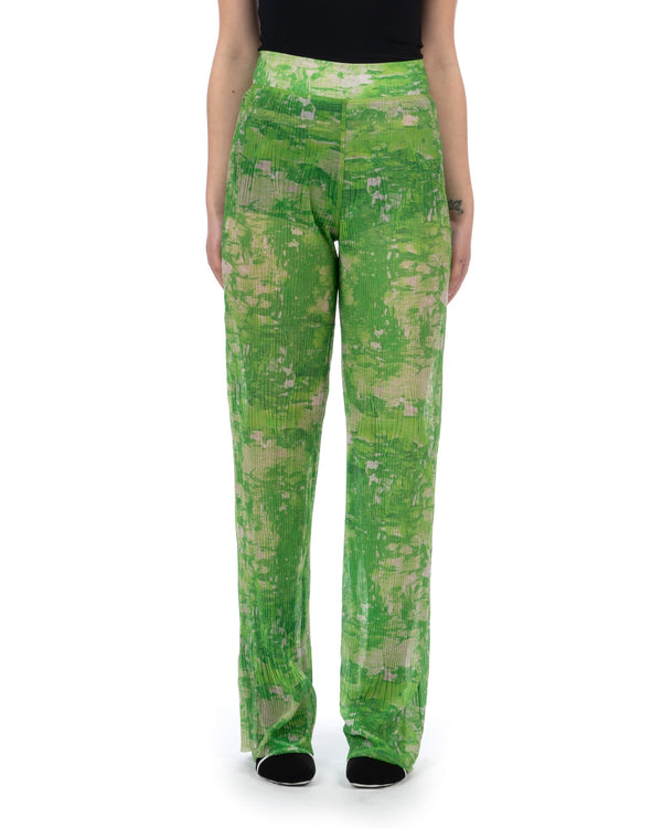 Henrik Vibskov | Sway Mesh Plissé Pants Green Riddle - Concrete