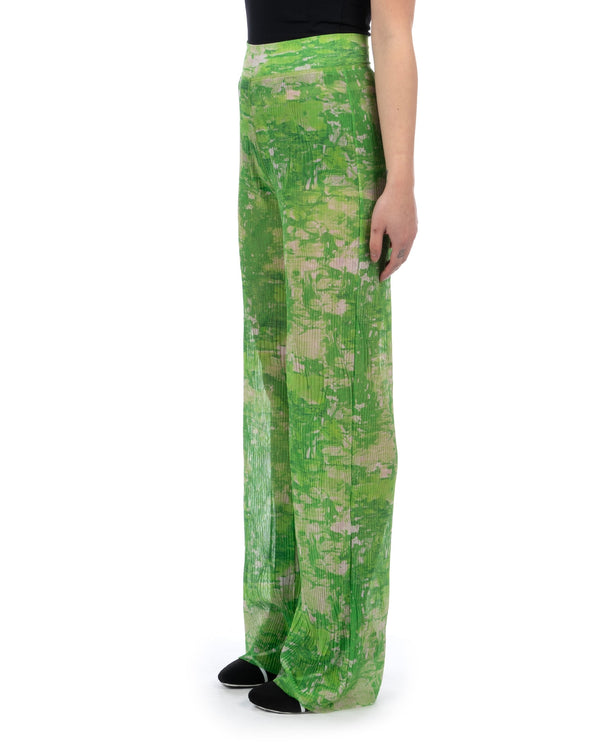 Henrik Vibskov | Sway Mesh Plissé Pants Green Riddle - Concrete