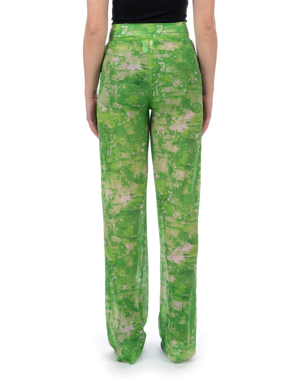 Henrik Vibskov | Sway Mesh Plissé Pants Green Riddle - Concrete