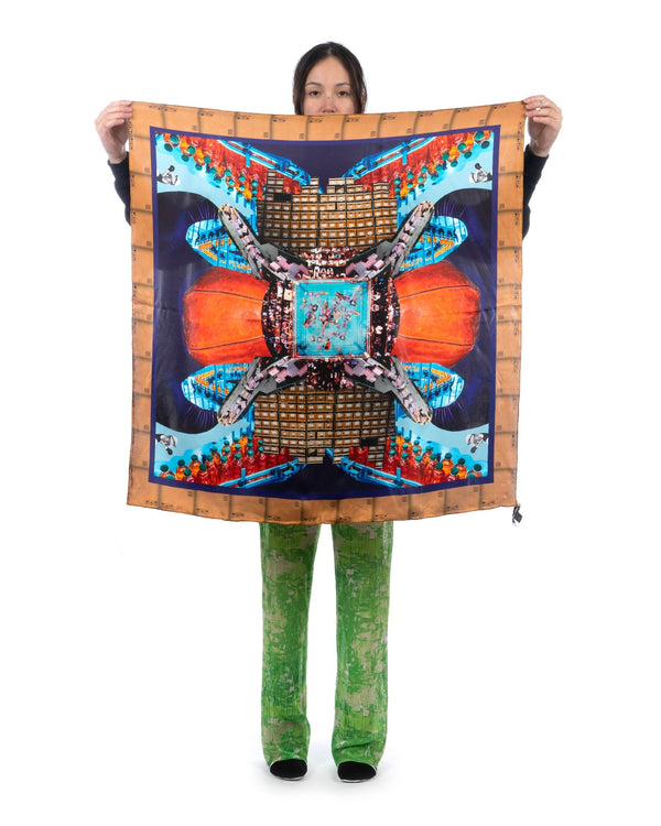 Henrik Vibskov | Boxing Silk Scarf Boxing Ring Collage - Concrete