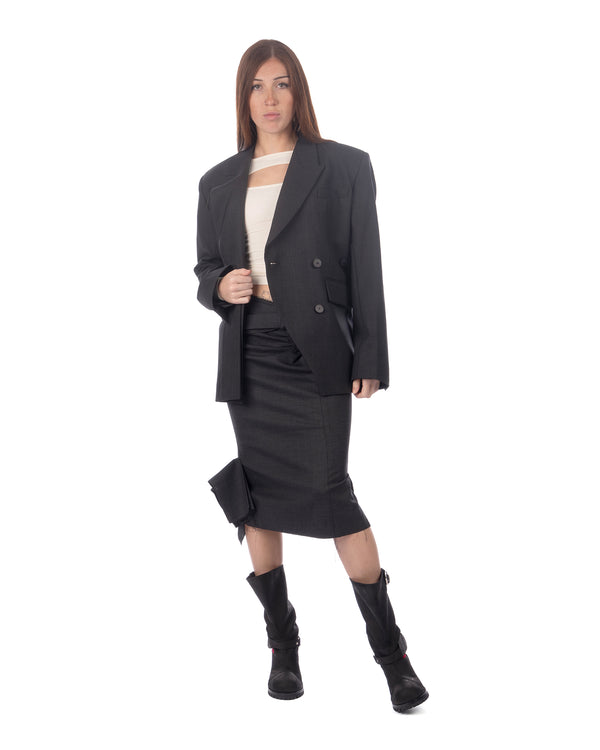 OTTOLINGER | Woven Pencil Suit Skirt Grey
