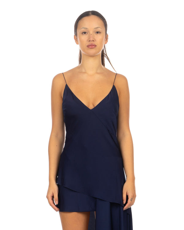 TTSWTRS | Sirena Silk Dress Blueberry - Concrete