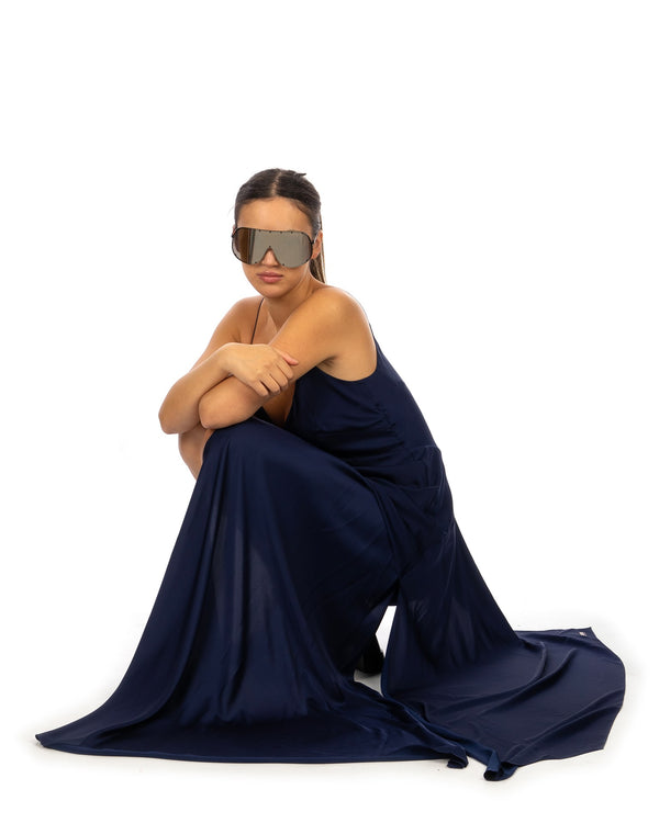 TTSWTRS | Sirena Silk Dress Blueberry - Concrete