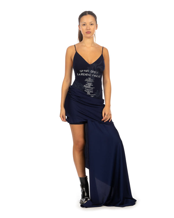 TTSWTRS | Sirena Silk Dress Blueberry - Concrete