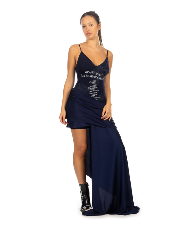 TTSWTRS | Sirena Silk Dress Blueberry - Concrete