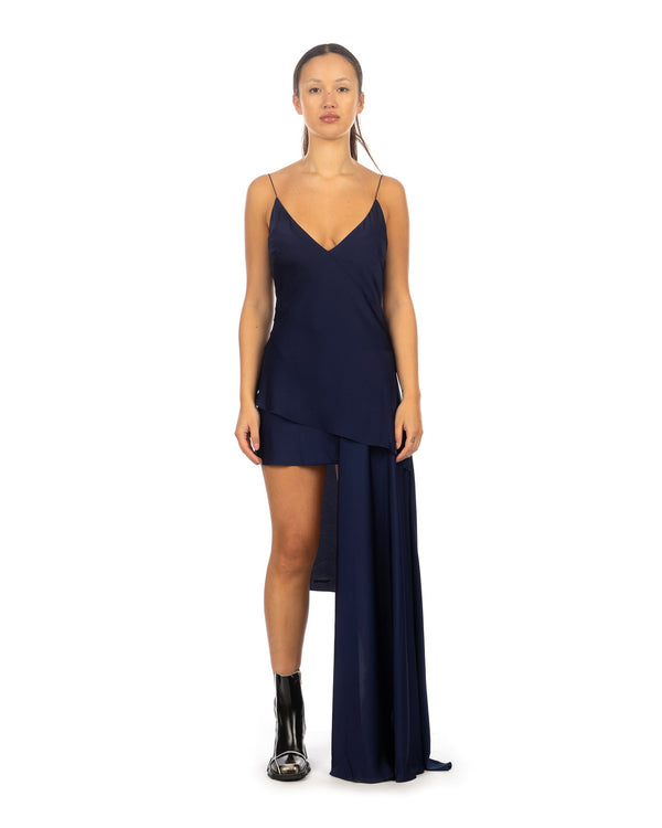 TTSWTRS | Sirena Silk Dress Blueberry - Concrete