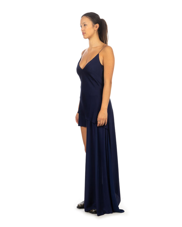 TTSWTRS | Sirena Silk Dress Blueberry - Concrete