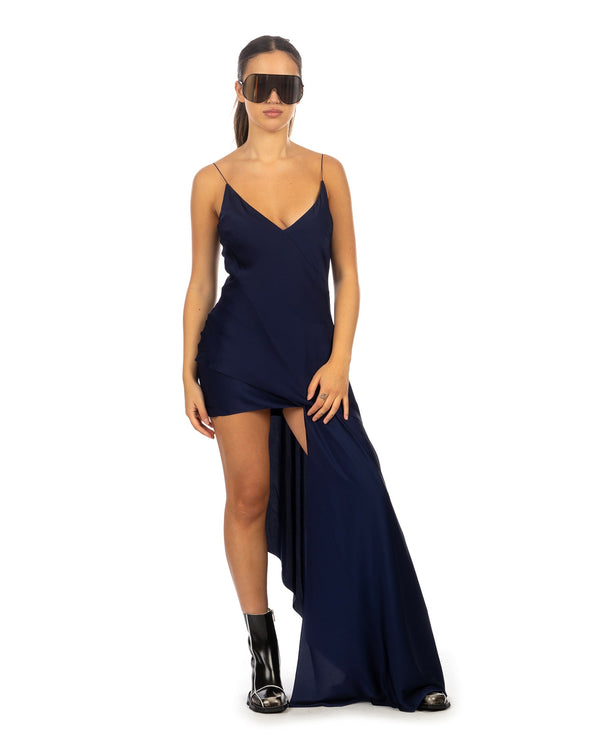 TTSWTRS | Sirena Silk Dress Blueberry - Concrete