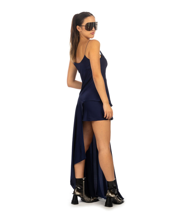TTSWTRS | Sirena Silk Dress Blueberry - Concrete
