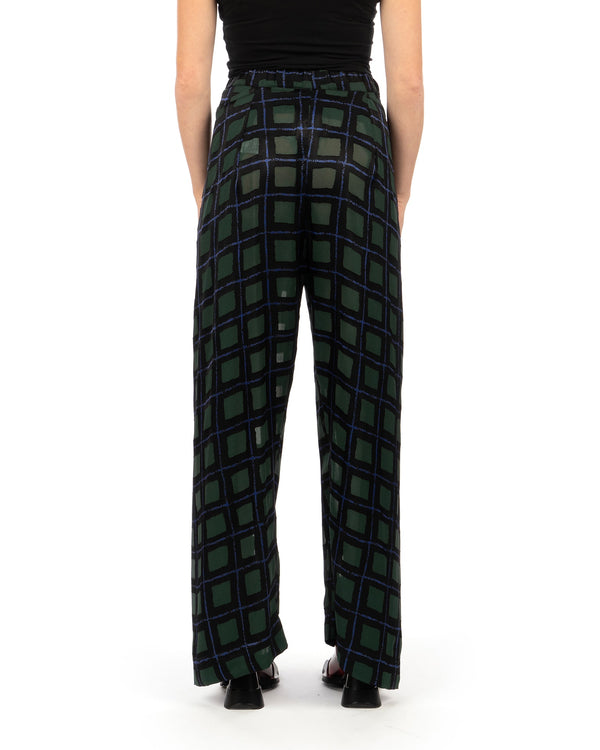 Henrik Vibskov | Bind Pants Dark Burn Out Grid - Concrete
