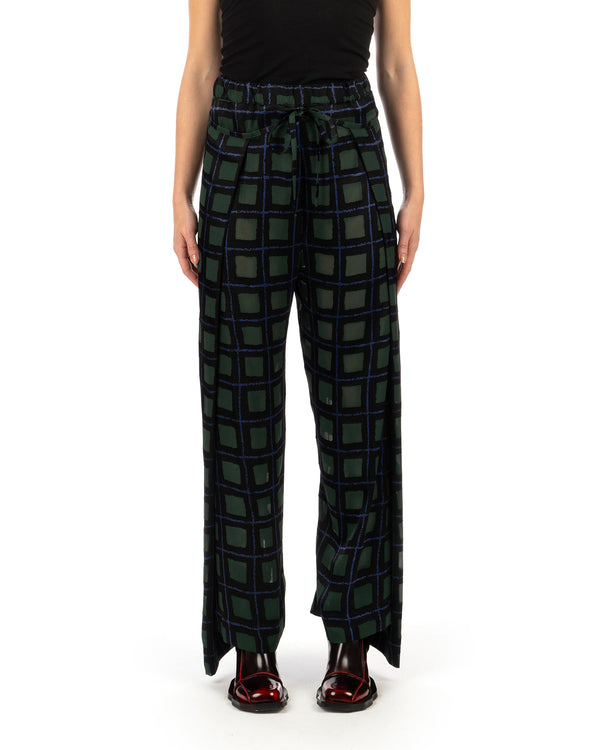 Henrik Vibskov | Bind Pants Dark Burn Out Grid - Concrete