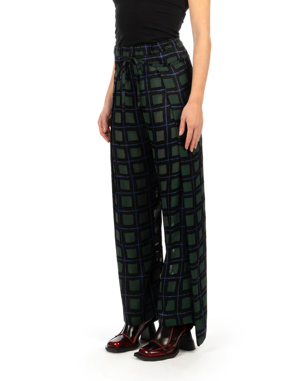 Henrik Vibskov | Bind Pants Dark Burn Out Grid - Concrete