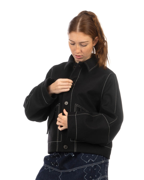 Henrik Vibskov | Dusk Wool Jacket Black - Concrete