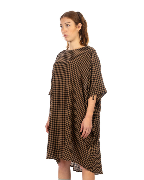 Henrik Vibskov | Renew Dress Beige / Black Checks - Concrete