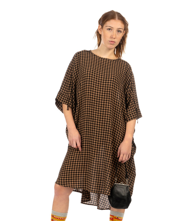 Henrik Vibskov | Renew Dress Beige / Black Checks - Concrete