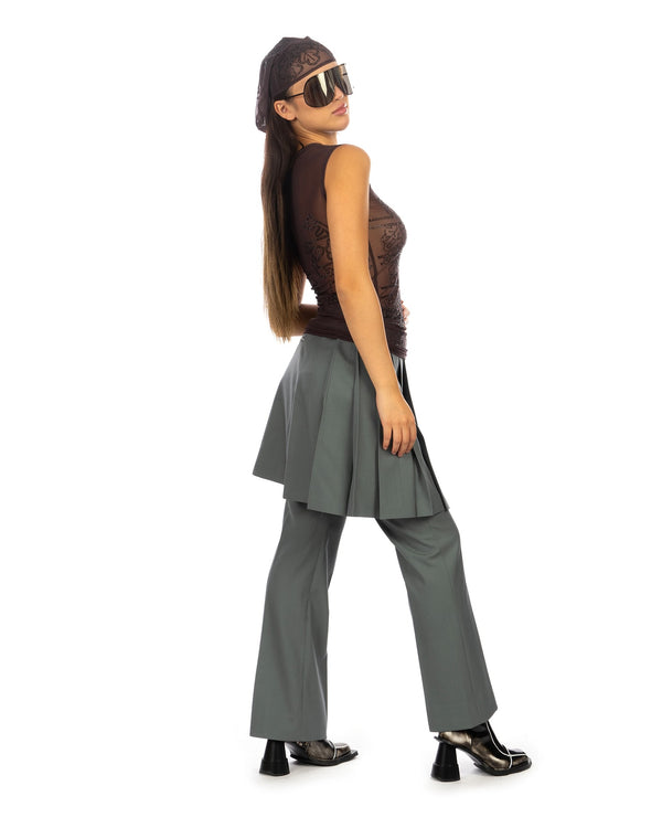 Walter Van Beirendonck | Rhinestone Tree Mesh Top Dark Skin - Concrete