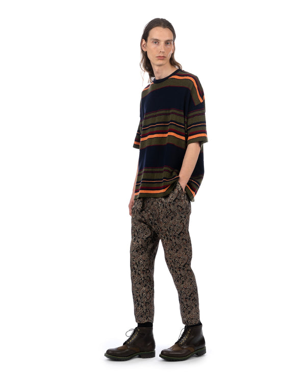 White Mountaineering | Paisley Satin Tapered Easy Pants Black - Concrete