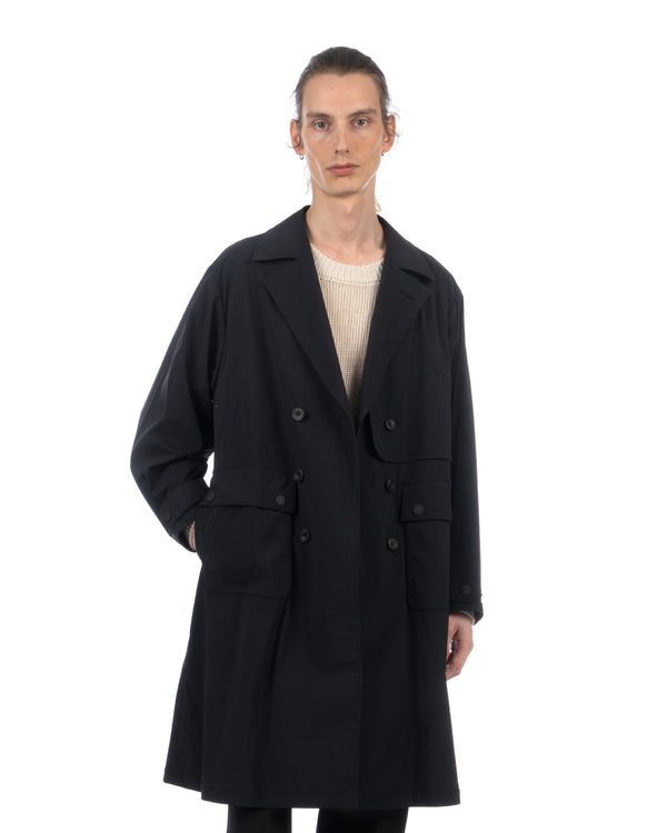 White Mountaineering | Stretch Taffeta Coat Black - Concrete
