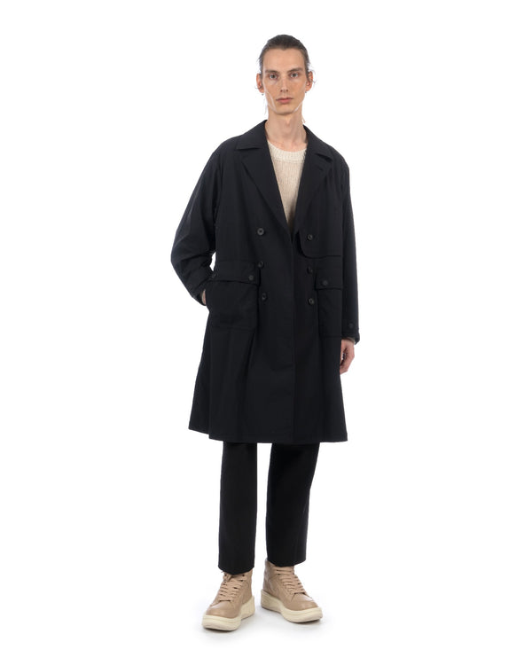 White Mountaineering | Stretch Taffeta Coat Black - Concrete