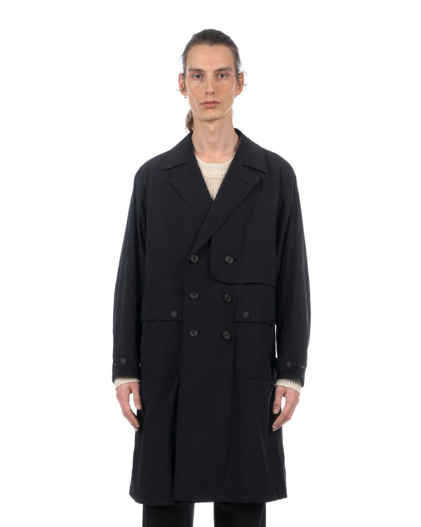 White Mountaineering | Stretch Taffeta Coat Black - Concrete
