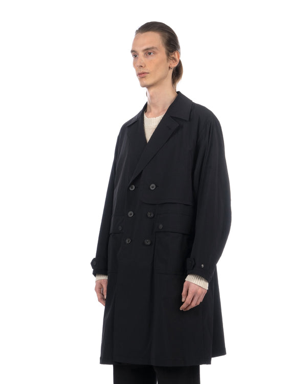 White Mountaineering | Stretch Taffeta Coat Black - Concrete