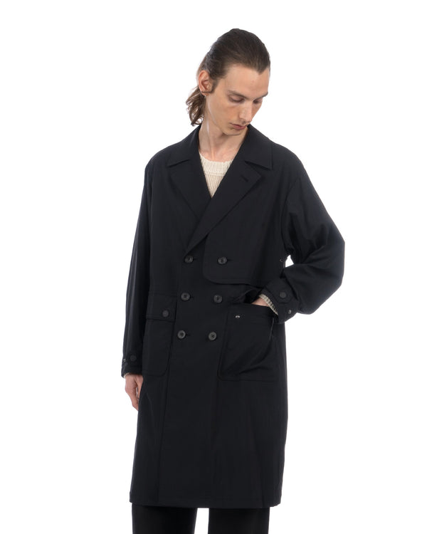 White Mountaineering | Stretch Taffeta Coat Black - Concrete