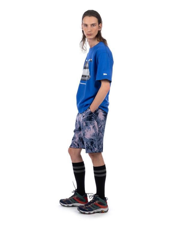 White Mountaineering | Jungle Pattern Knit Shorts Navy / Pink - Concrete