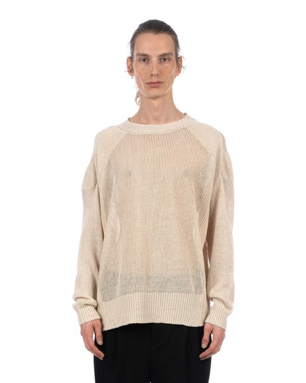 White Mountaineering | Linen Knit Pullover White - Concrete