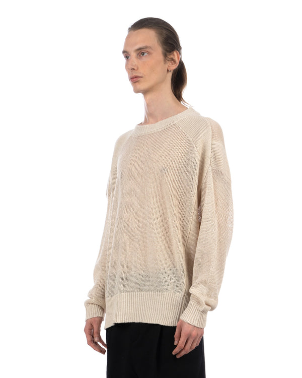 White Mountaineering | Linen Knit Pullover White - Concrete