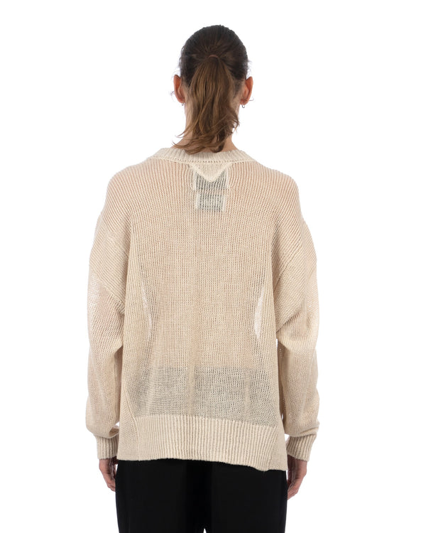 White Mountaineering | Linen Knit Pullover White - Concrete