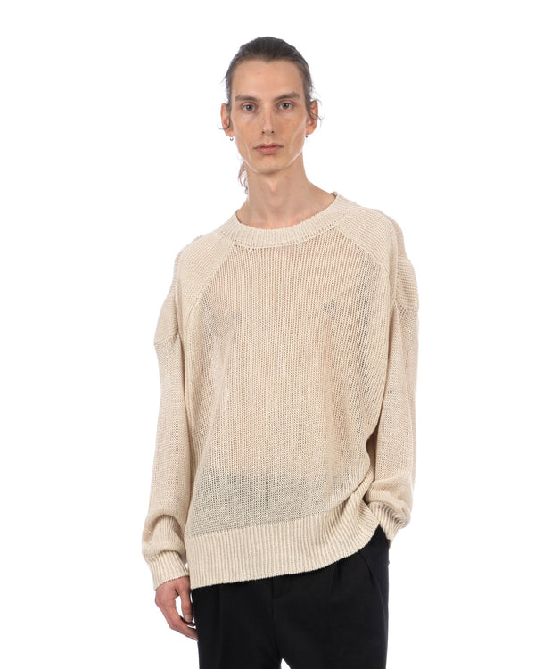 White Mountaineering | Linen Knit Pullover White - Concrete