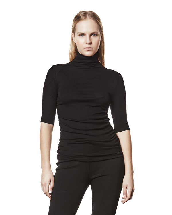 thom krom | Women W TS 603 T-Shirt Worked Black - Concrete