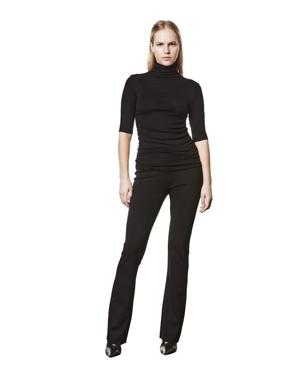 thom krom | Women W TS 603 T-Shirt Worked Black - Concrete