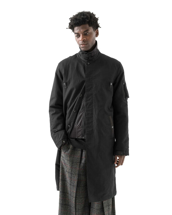 maharishi | Linear Snow Dragon MA Mac Coat Black - Concrete