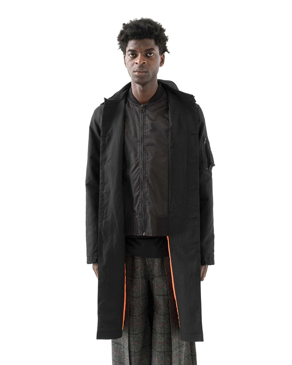 maharishi | Linear Snow Dragon MA Mac Coat Black - Concrete