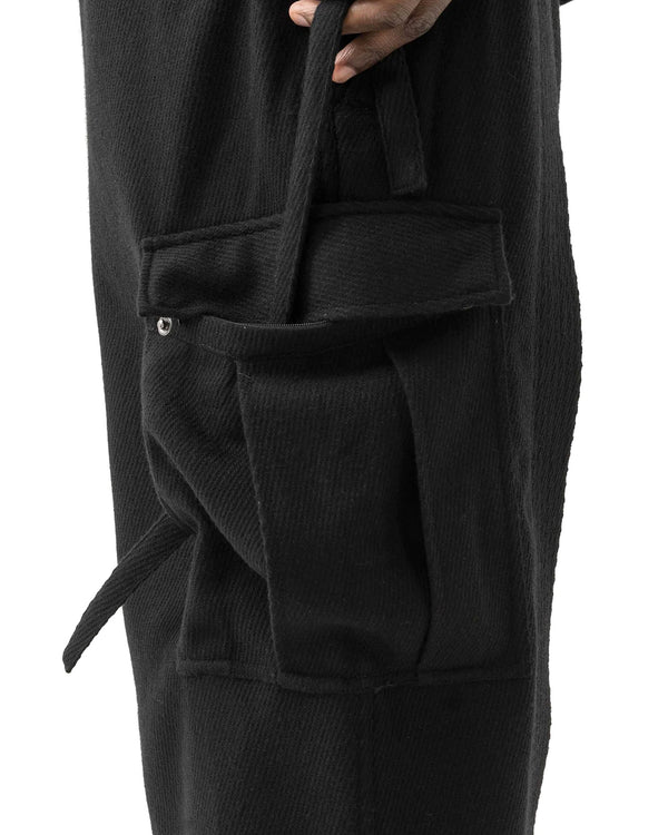 maharishi | Recycled Wool Cargo Cropped Hakema Black - Concrete