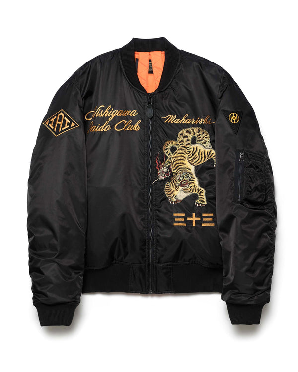 maharishi | 4580 Nekomata Tiger MA-1 Jacket Black - Concrete