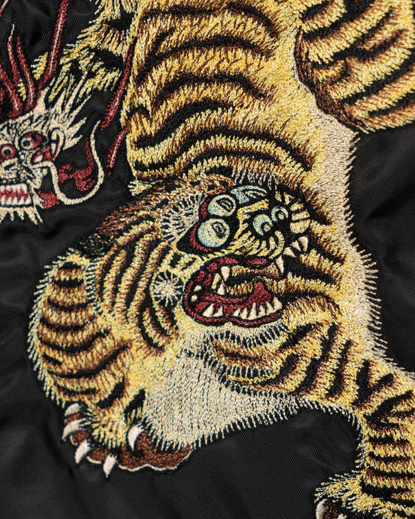 maharishi | 4580 Nekomata Tiger MA-1 Jacket Black - Concrete