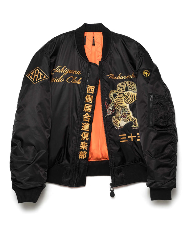 maharishi | 4580 Nekomata Tiger MA-1 Jacket Black - Concrete