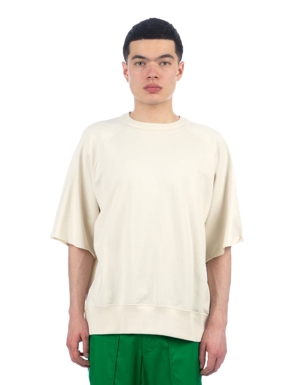 Haversack | Raglan Sleeve Cut-Off Sweater Off Beige - Concrete