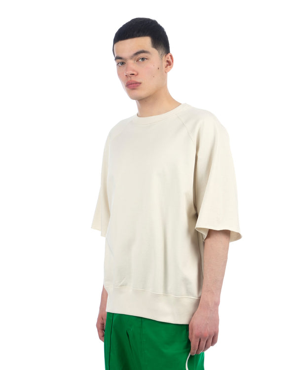 Haversack | Raglan Sleeve Cut-Off Sweater Off Beige - Concrete