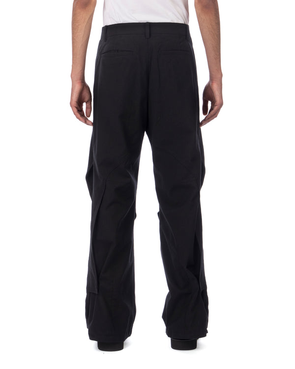 juun.j | Bootcut Adjustable Snap-Tab Pants Wool Black - Concrete