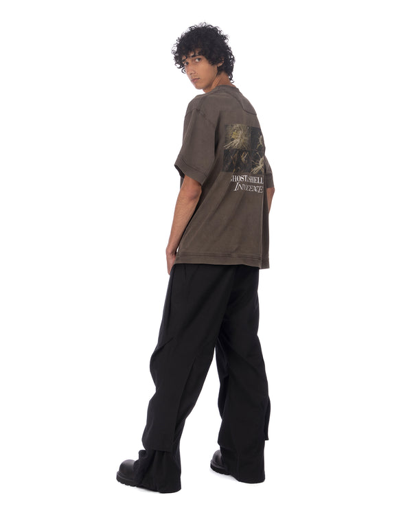 juun.j | Bootcut Adjustable Snap-Tab Pants Wool Black - Concrete