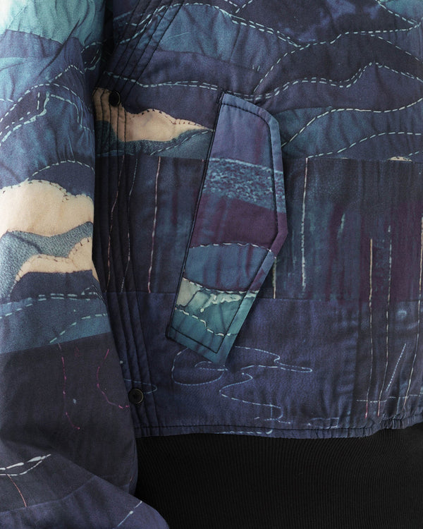 maharishi | Boro Crane Monk MA1 Jacket Indigo - Concrete