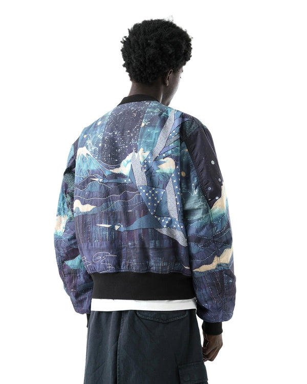 maharishi | Boro Crane Monk MA1 Jacket Indigo - Concrete