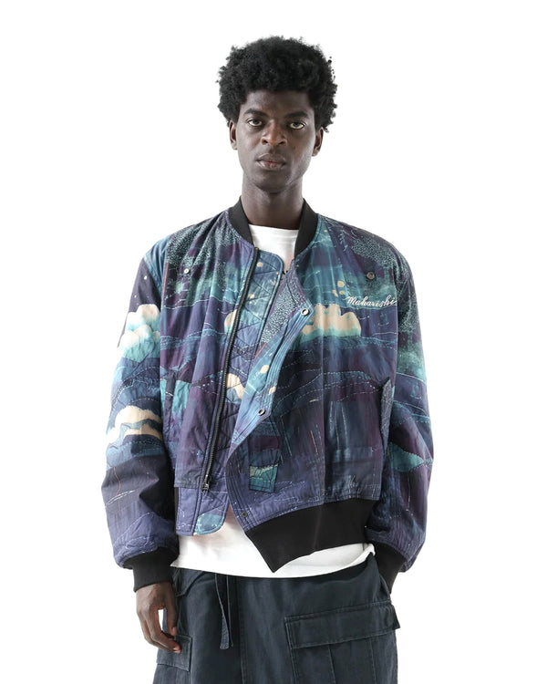 maharishi | Boro Crane Monk MA1 Jacket Indigo - Concrete