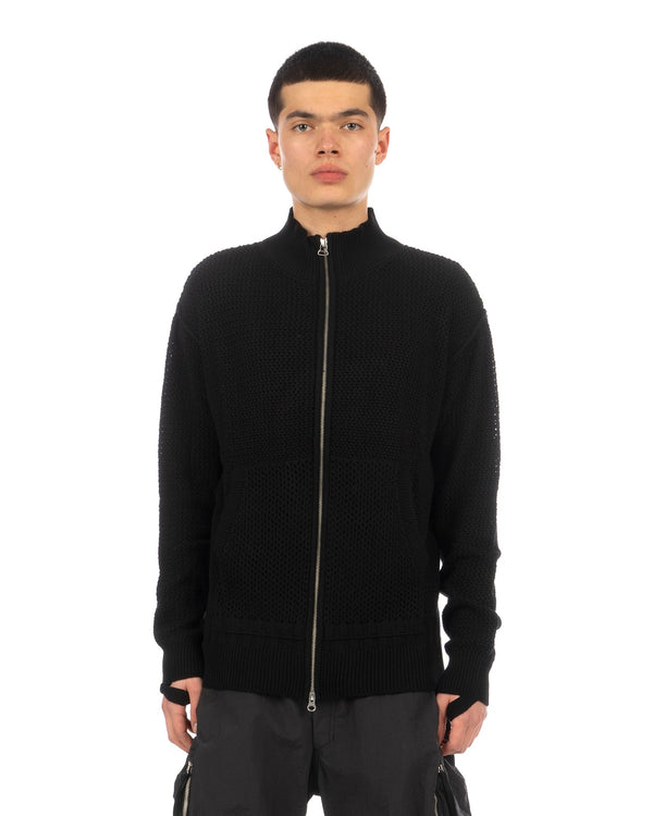 Nilmance | Knitted Tech Cardigan Black - Concrete
