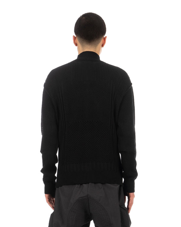 Nilmance | Knitted Tech Cardigan Black - Concrete